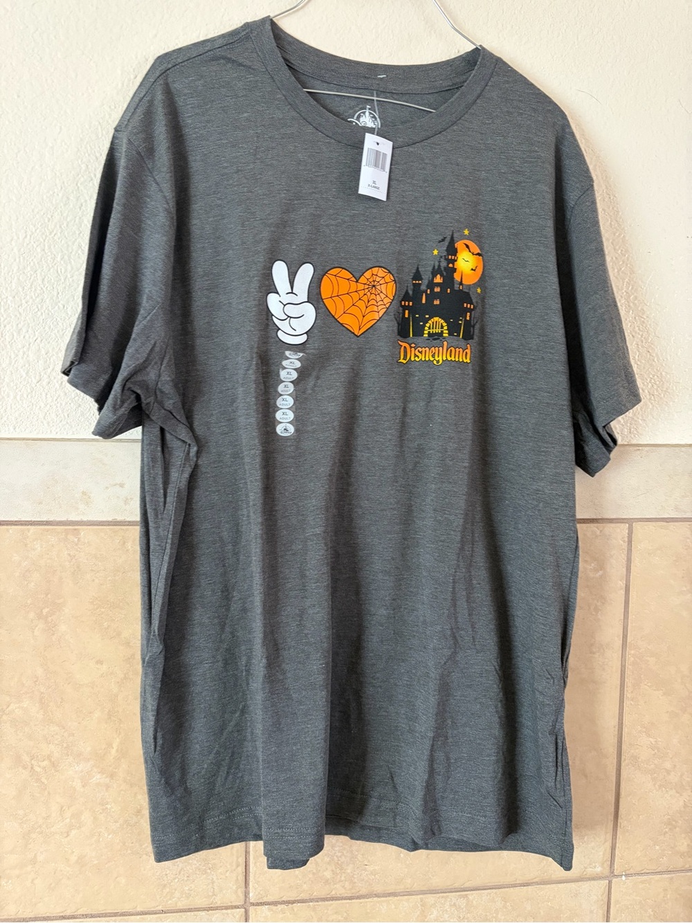 Disney Short-Sleeve Halloween Graphic Tee - Gray with Orange Accents